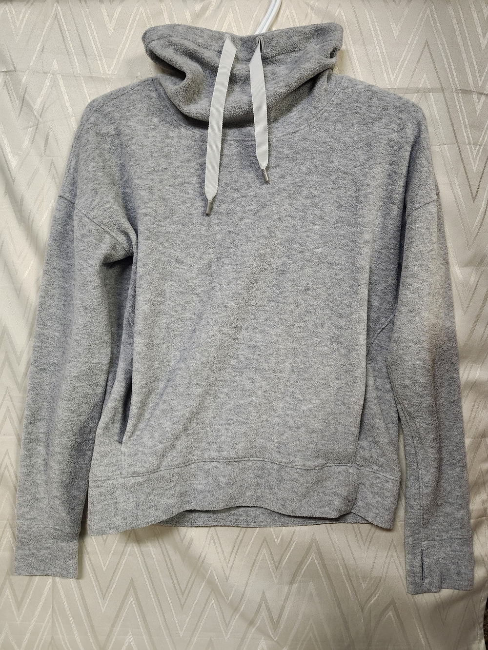 Lululemon Women’s Gray Funnel Neck Sweatshirt with Drawstring